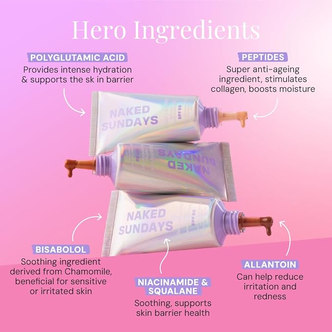 Naked Sundays BeautyScreen™ SPF 50 Peptide Foundation Tint – Tinted Sunscreen & Skincare Makeup with Zinc Oxide, Niacinamide – Lightweight Natural Coverage, 9 Rich Mahogany, 1.01 oz