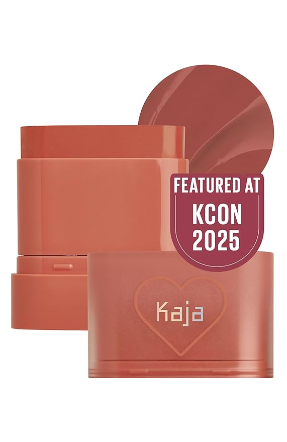 KAJA Cheek & Lip - Dewy Bar 05 Cranberry Cooler | Creamy Blusher and Balm Multi-Stick, 45% Moisturizing Oil, Apple Extract, Vitamin-Hyaluronic Acid Infused, High Shine, Non-Sticky, Easy Blending, 10g