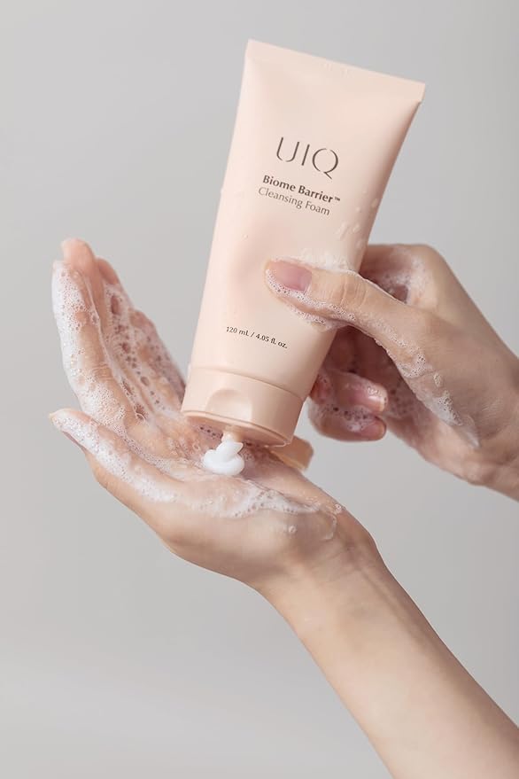 UIQ Biome Barrier Cleansing Foam, Facial Cleanser, Mild Hypoallergenic formula, Face Wash, Blackhead Remover, Moisturizing facial cleanser for All Skin Types 4.05 fl.oz(120ml)