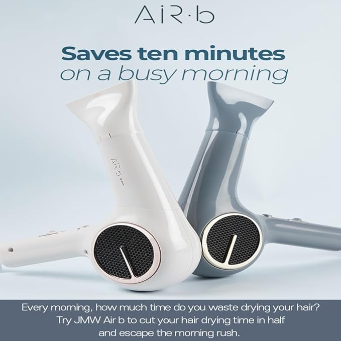 JMW Korean Professional Salon Hair Dryer AIR B with Diffuser & Dryer Stand 1600W - Lightweight, Powerful BLDC Motor, 100% Cool Wind Without Heat, Compact, Low Noise Blow Dryer for Home & Salon