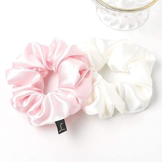 Scrunchies Women Hair Ties - Big Silk Satin Scrunchy Hair Bands Elastic Hair Accessories Soft Large Scrunchies For Vsco Girl Women