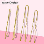 TsMADDTs Hair Pins, Blonde Bobby U Shaped Hair Pins for Women, Buns Nets with Box, 2.4IN & 2IN