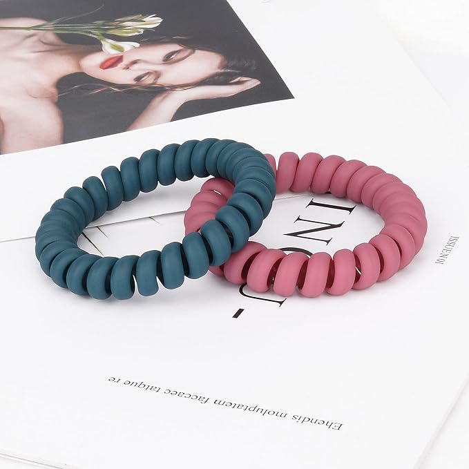 JessLab Spiral Hair Ties for Women, 10-Pack Traceless No-Damage Ponytail Holders, Coils Hair Bands for Girls, Assorted Colors