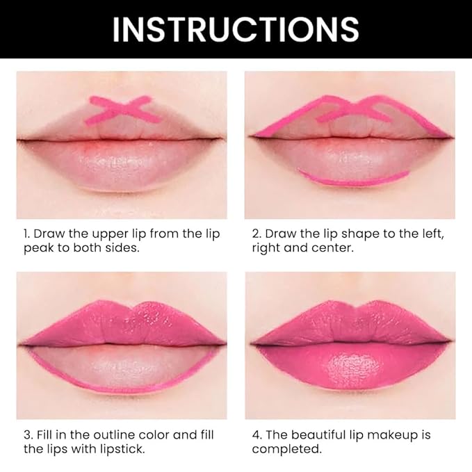 evpct 1Pcs Bright Cool Pink Shine Lip Liner and Lipstick Combo Set Kit for Women, Moisturizing Glossy Tinted Lip Stick Balm, Sheer Shine Juicy Finish, Lightweight Hydrating Formula Lip Care 44#