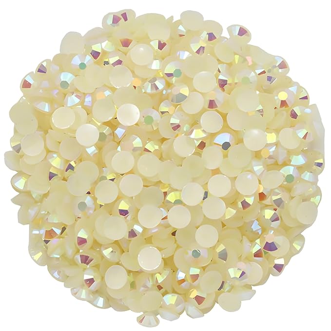 2250 Pcs SS16 4mm AB Flatback Rhinestones for Nails Art Crafts Glitter Round Shine Gems Crystals DIY Clothes Shoes （Champagne AB）
