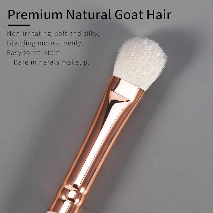 Natural Goat Hair Eyeshadow Brush, Large Smudge Eye Shadow Brush, Shader Eye Shadow Brushes, Single Natural Hair Makeup Brush, Single Eyeshadow Blending Brush.