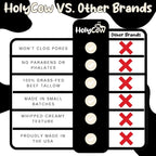 HolyCow Beef Tallow For Skin - Whipped Tallow Balm with Organic Jojoba Oil, Grass Fed Beef Tallow Face Moisturizer for Eczema, Baby, Lip Balm - Lotion For Extremely Dry Skin (Vanilla Bean)