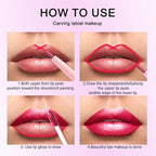 Kaely 2-in-1 Crushed Ruby Red Metallic Lipstick and Lip Liner, Shimmer Liquid Metallic Lipsticks for Women, Glitter Lip Gloss Stain Long Lasting Waterproof Smudge Proof 24 Hour, Vegan Makeup, 18