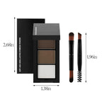 3 Colors Eyebrow Makeup Kit, Professional Brow Contour Palette, Waterproof Long-lasting Eyebrow Filler Powder with Mirror & Brow Brush