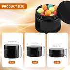 24 Pack 8 Oz Plastic Containers with black Lids, Empty BPA Free and Refillable Cosmetic Jars Travel Containers for Creams, Lotion, Bath Salts, Sugar Scrub, Slime, Lip Scrub, Makeup
