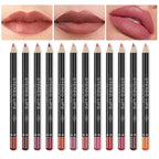 12 PCS Nude Red Deep Red Brown Matte Long