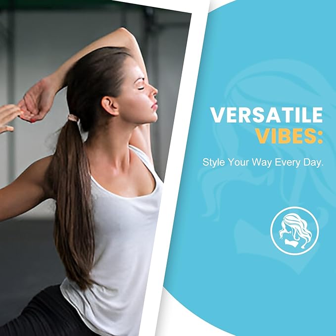 HOYOLS Large Fabric Hair Ties Soft & Gentle Bands Ponytail Holder for Thick Heavy Curly Hair, No Slip No Damage Seamless Scrunchies Headbands 100 Pcs (Caramel)