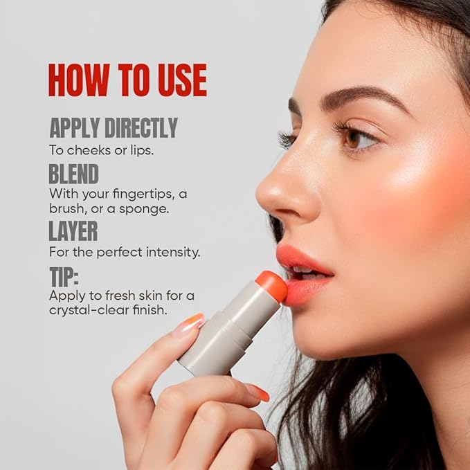 TOTEMICA Cooling Water Jelly Tint - by Ana Patricia, Dewy Hydrating Tint for Natural Color, Long-Lasting Jelly Lip Tint & Cheek Stain, Clean Beauty Tinta para Labios | 0.19 oz - Light Red