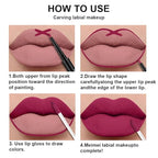 evpct 3Pcs Mauve pink Berry pink Rose red Lip Stain Paint Matte Lip Liner and Lipstick Set Long Lasting labiales matte mate larga duracion listip 24 hour a prueba de agua mate 24 horas originales