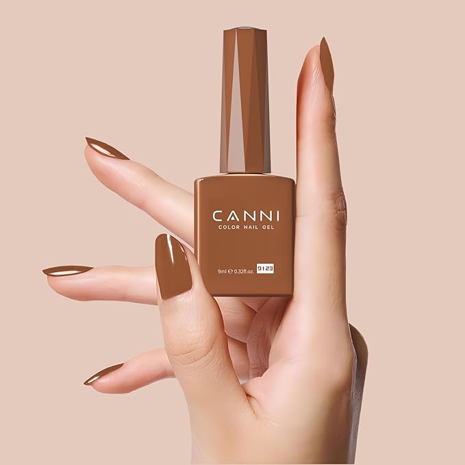 CANNI 6Pcs 9ml Hema-Free Nude Brown Fall Gel Nail Polish Set- Dark Brown Fall Colors Gel Polish Kit DIY at Home Salon Christmas New Year's Gifts for Girls
