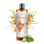 Organic Castor Oil Direct From India - Cold Pressed Castor Oil For Face, Hair Growth, Eyelash Serum, Eyebrow - Skin and Face Moisturizer and Detox - Hexane Free (16 oz)