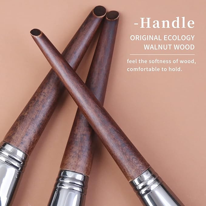 Deluxe Natural Goat Hair Makeup Brush Set with Case, 24 Cosmetic Brushes Makeup Set, Wooden Natural Makeup Brushes, Natural Bristle Makeup Brush, Natural Hair Makeup Brushes Set Professional.