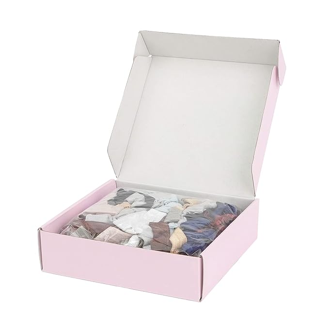 MEEDEE Neutral Tones Hair Accessories 100 Pack - Soft, No-Crease Elastic Hair Ties, Knotted for Pony Tails and Yoga, Ouchless and Stretchy Ribbon Bracelets for Women