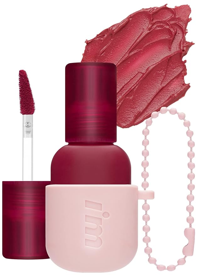 I'M MEME Color Key Ring Velvet Lip Tint - 07 Muted Plum | Long Lasting Lip Stain, Matte Finish, Smooth Texture, Kbeauty, Cute Korean Makeup, Compact, Portable Keychain, Travel-Friendly, Gift, 2.8g