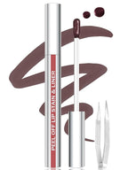 Lip Stain Peel Off Lip Liner Stain with Tweezer, Long Lasting Matte Lip Tint Tattoo, Highly Pigmented Color Lip Makeup, Waterproof Lipstick, Transfer-proof Lipstain for Women, Brown