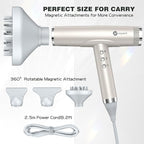 slopehill Professional Hair Dryer with Diffuser, Ionic Hair Dryer,Lightweight Compact Powerful & Fast Salon Blow Dryer with High Speed Brushless Motor, Travel Hairdryer, Women & Men (Ceramic, Stone)