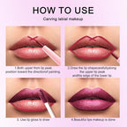 Kaely 2-in-1 Dark Plum Purple Red Metallic Lipstick and Lip Liner Makeup, Shimmer Liquid Metallic Lipsticks for Women, Glitter Lip Gloss Stain Long Lasting Waterproof Smudge Proof 24 Hour, Vegan 26