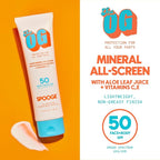 The OG Mineral All-Screen SPF 50 Face + Body, Dermatologist Developed, Broad Spectrum, Sheer Sunscreen - Non-Greasy No Chalky Mess & Reef Safe, All-Weather Care with Aloe + Vitamins C+E - 5 Oz