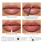 evpct Light Nude Shiny Longwear No-Budge Liquid Lip Color Lipstick Makeup, Highly Pigmented Color Instant Shine, Waterproof Long Lasting Lipstick for Women, Lip Stain Gloss with Lip Liner Brush, 03#