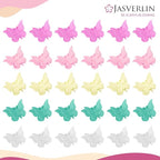 Butterfly Hair Clips Colorful, Girls Cute Mini Small Claw Clips, Y2K 90s Kids Women Butterflies Hair Accessories Rave Festival 50 pcs (Baby Color)