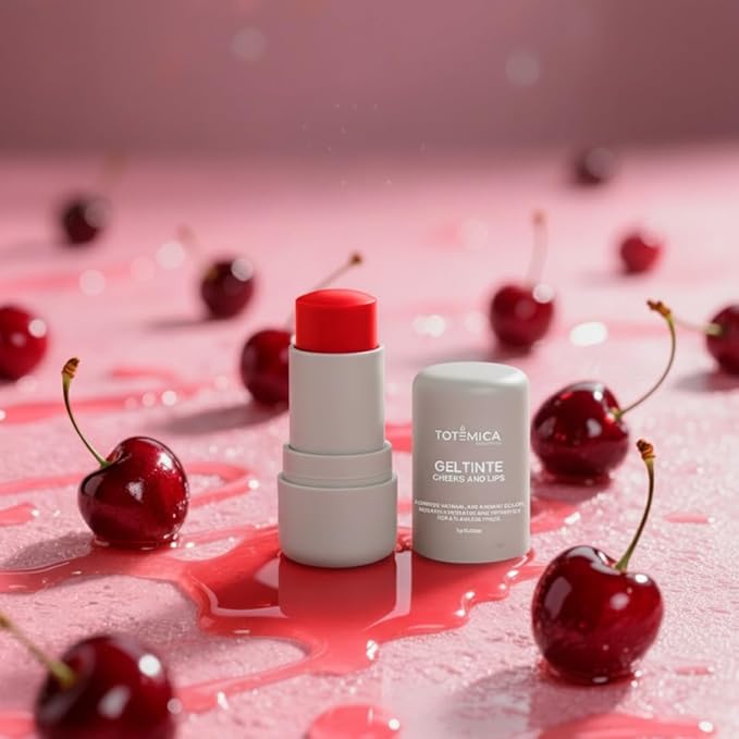 TOTEMICA Cooling Water Jelly Tint - by Ana Patricia, Dewy Hydrating Tint for Natural Color, Long-Lasting Jelly Lip Tint & Cheek Stain, Clean Beauty Tinta para Labios | 0.19 oz - Cherry