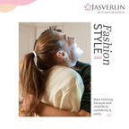 White Cotton Fabric Hair Ties, Soft Seamless Ponytail Scrunchies Elastic Bands for Women’s Braided Curly Thin Thick Hair No Damage Crease 1.5 Inch 100 pcs