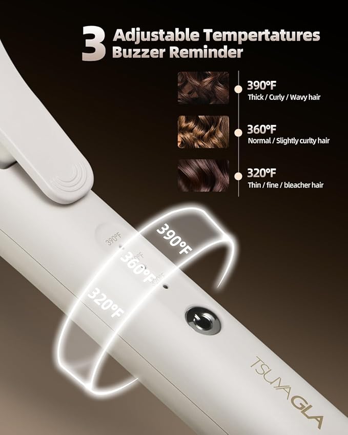 Hair Curling Wand, 1.6 Inch Long Barrel Ceramic Curling Iron, Hair Curler with Keratin&Argan Oil Infused, Curling Wand for Long Hair Transform Your Look in Seconds