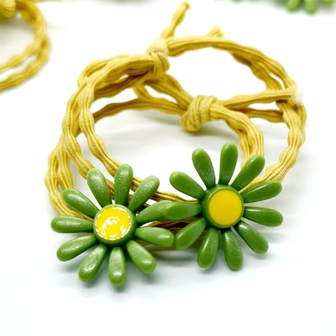 5pairs/Lot Sweet Hair Band Girl Hair Ties Hair Accessoires Small Sun Flower Design Rubber Band Perfect for Hair Style (Yellow Tie)