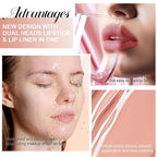 1Pcs 2 in 1 Bright Pure Nude Pink Lip Liner and Liquid Lipstick Stain Makeup Set for women, Nude Long Lasting Smudge Proof Lip Tint Matte Finish Lip Gloss for All-Day Color Hold Easy to Use 56#