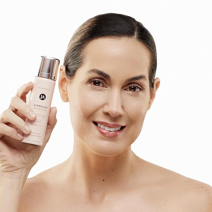 MagicMinerals AirBrush Foundation Set by Jerome Alexander - Complete 5pc Spray Makeup Set with Foundation, Primer, and Setting/Finishing Spray - for Smooth, Radiant Skin (Medium)