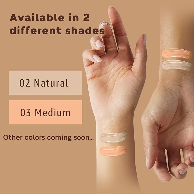 Mushroom Head Air Cushion CC Cream Christmas Gifts for Women, 1 Full-Size Makeup Foundation with 2 Refills & 1 Special Mushroom Head Puff, Upgraded Ingredients Long-lasting (Natural, 0.71 Fl Oz*3)