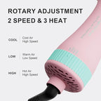 Dual Voltage Travel Dryer Styler in One, 2 Inch Oval Jet Brush for Worldwide Use, 110-240V European Hair Dryer & Volumizer with Universal Adapter