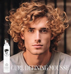 Avenue Man Curl Defining Mousse - Lightweight Styling Curl Foam for Defined, Frizz-Free Curls - Curly Hair Mousse for Men with Argan Oil, Aloe, and Green Tea Controls Frizz & Adds Shape - (6.0 Oz)