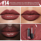 evpct Mauve Nude Shiny Longwear No-Budge Liquid Lip Color Lipstick Makeup, Highly Pigmented Color Instant Shine, Waterproof Long Lasting Lipstick for Women, Lip Stain Gloss with Lip Liner Brush, 14#