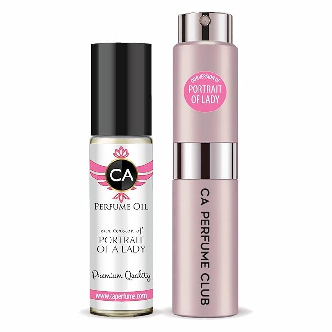 CA Perfume Duo Impression of Portrait Of A Lady For Women Perfume Layering Set Long Lasting Travel Size EDP + Body Oil Roll-On Bottle 0.27 Fl Oz+0.33 Fl Oz