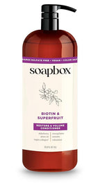 Soapbox Biotin & Collagen Super Fruit Conditioner for Thin, Fine, Thinning Hair | Volumizing & Softening Conditioner to Promote Hair Growth, Strength, Fullness, 1 Liter Pump Bottle