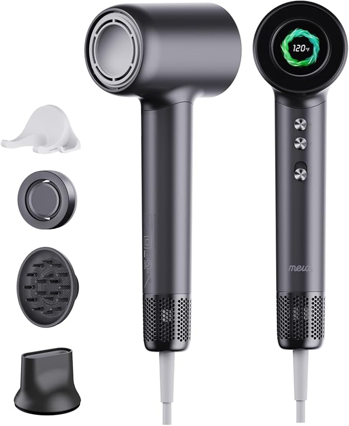 Professional Bi-Ionic Aromatic Hair Dryer- mera PRO -Fast Drying Salon Results Blowdryer w/Magnetic Diffuser & Aromatherapy Nozzle, One Button Safe Mode, cUL Certified, Lightweight for Travel