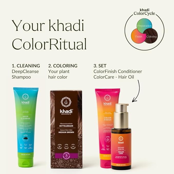 KHADI COLOR CARE Hair Oil - Hair treatment for fixing plant hair color - shine & UV protection - luminosity - 100% natural, plant-based & vegan - 1.69 fl oz