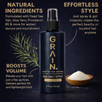 Grain Sea Salt Spray for Men | Texturizing and Volumizing Sea Salt Spray for Hair | Lightweight Volume Mist | Natural Texture | Flexible Hold | Unique Product Formula For all Hair Types | 6floz/177mL