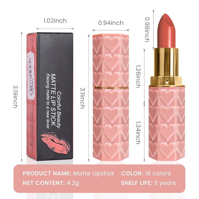 evpct 1Pcs Nude Pink Lipstick, Silky Velvet Matte Lipstick Pack Sets for Women, Long Lasting Smudge Proof Lipstick Lip Stain Makeup Kit matte lipstick 24 hours original N02