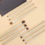 Natural Goat Hair Eye Shadow Brush Set, Pony Hair Eyeshadow Brushes Set, Small Nose Contour Brush, Angled Eyeshadow Brush, Eyeshadow Blending Brush, Eye Makeup Brushes Set Professional - E200