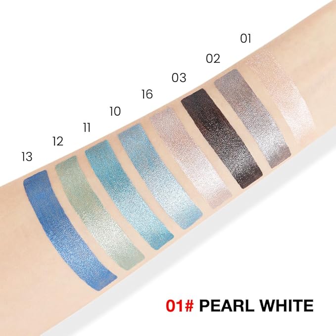 evpct Pearl White Shimmer Cream Eye Shadow Brightener Sticks Set for Eyes, White Shimmery Matte Pencil Eye shadow Applicator Stick Pen Palette Makeup Waterproof sombras en crema para ojos 01#