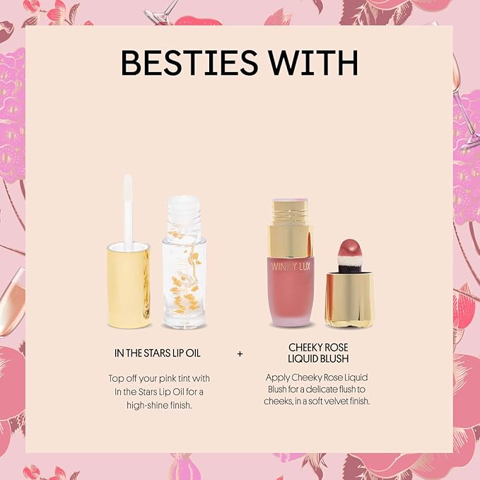 Winky Lux Rosé Glimmer Balm -Hydrating ph Lip Balm, Natural Pink Tint with pH Color Changing, Moisturize & Soften Lips While Leaving Sheer Pink Tint, with Vanilla Scent