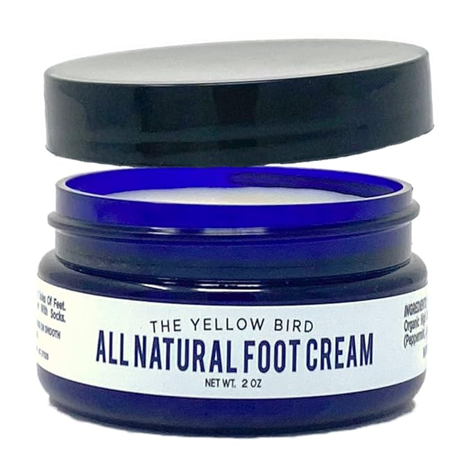 Yellow Bird Foot Cream – Hydrating Tea Tree Oil Foot Balm with Essential Oils. Natural Athletes Foot Treatment. Moisturizing Cracked Feet Repair & Callus Remover. Made In USA - 2 oz