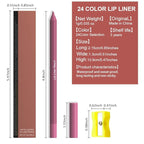 evpct 1Pcs Rose Matte Long Lasting Lip Liner Pencils Makeup for Shaping & Sculpting Lips, No Transfer Long Wear Waterproof Pigmented Lip Liner lipliners Crayon Lipstick Pencil Sharpener 11